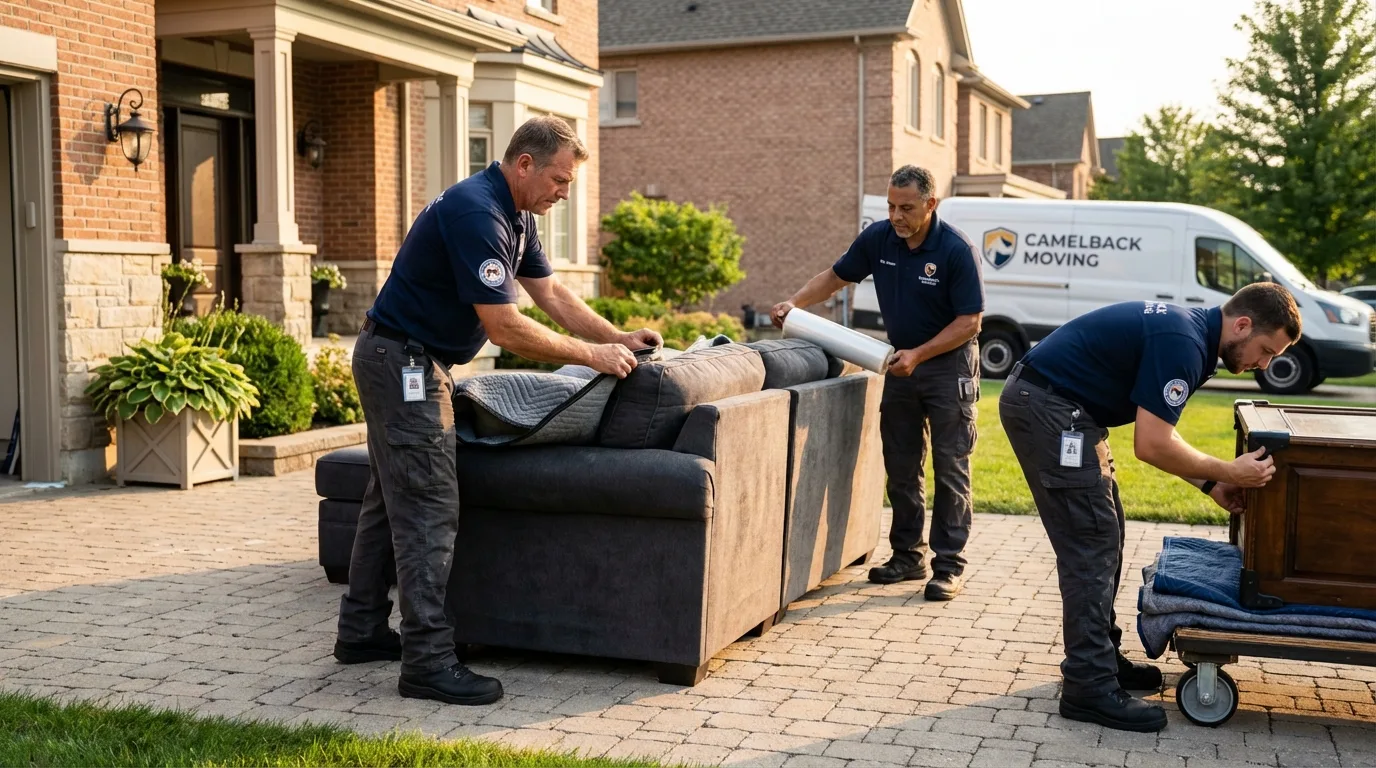Large estate moving crew wrapping furniture in Sitka, AK